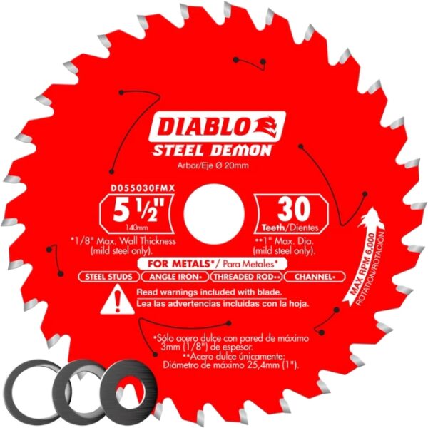 Diablo D055030FMX 5-1/2" X 30T STEEL DEMON Carbide-Tipped Saw Blade for Metal