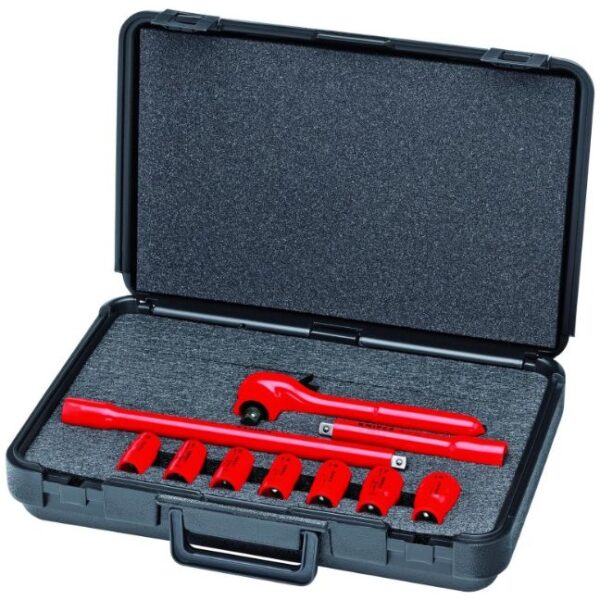 Knipex 989911S4 3/8" Drive Metric-1000V Insulated Socket Set - 10 Pieces