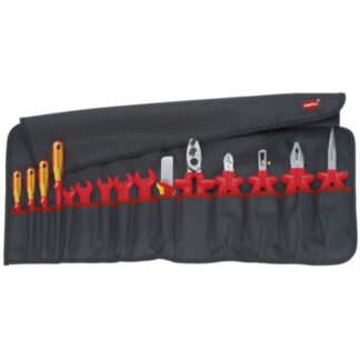 Knipex 989913 Tool Roll Bag Set - VDE 1000V Insulated, 15-Pieces