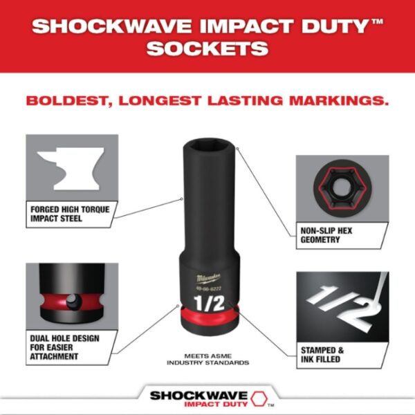 Milwaukee 49-66-7036 SHOCKWAVE Impact Duty 3/8" Drive Metric Standard Socket Set 6-Piece Milwaukee 49-66-7036 SHOCKWAVE Impact Duty 3/8" Drive Metric Standard Socket Set 6-Piece