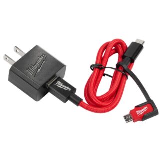 Milwaukee 48-59-1209 3ft USB-C and 2.1A Wall Charger with Micro USB Adaptor