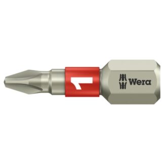 Wera 071010 3851/1 TS 1/4" Drive Stainless Steel Phillips Torsion Insert Bit PH1 x 25mm 10-Pack