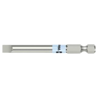 Wera 071080 3800/4 1/4" Drive Stainless Steel Slotted Power Bit 1.0mm x 5.5mm x 89mm 10-Pack