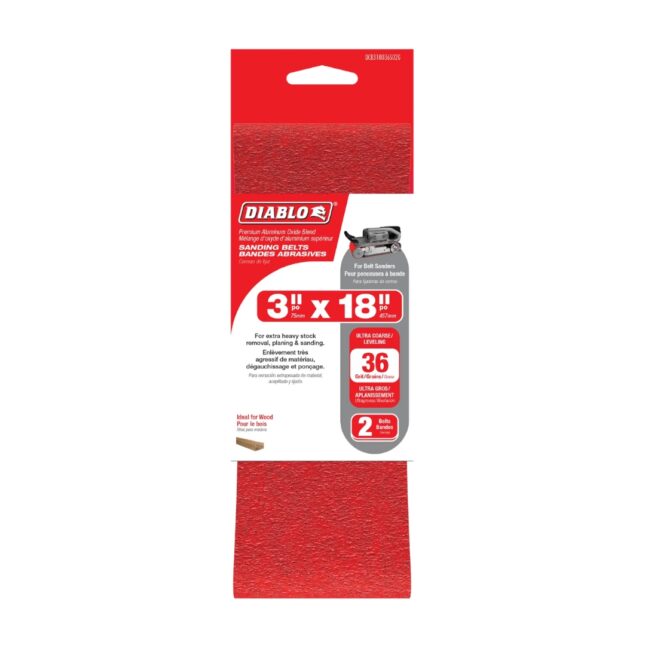 Diablo DCB318036S02G 3" x 18" 36-Grit Sanding Belt 2-Pack