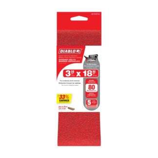 Diablo DCB318080S05G 3" x 18" 80-Grit Sanding Belt 5-Pack