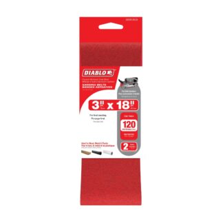 Diablo DCB318120S02G 3″ x 18″ 120-Grit Sanding Belt 2-Pack