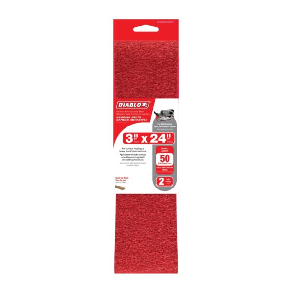 Diablo DCB324050S02G 3" x 24" 50-Grit Sanding Belt 2-Pack