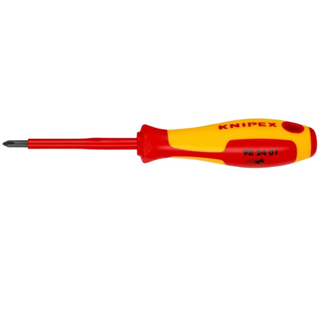 Knipex 982401 7-1/2" Phillips PH1 Screwdriver - VDE 1000V Insulated