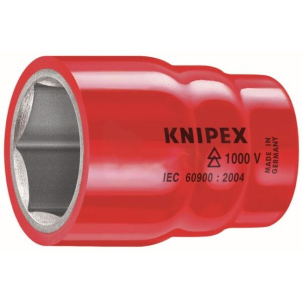 Knipex 98379/16 3/8" Drive 9/16" Hex Socket - VDE 1000V Insulated