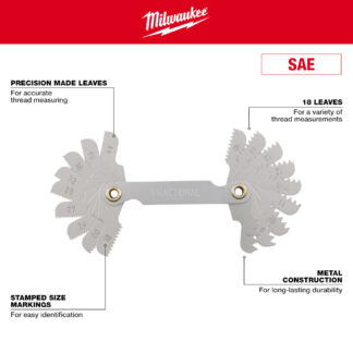 Milwaukee 49-57-5011 8-44 TPI SAE Thread Gauge