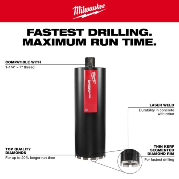 Milwaukee 48-17-5120 12" Diamond Premium Wet Core Bit