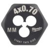 Milwaukee 49-57-5319 M4-0.70mm 1" Hex Threading Die