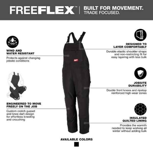 Milwaukee 262B FREEFLEX Insulated Bib Overalls - Black