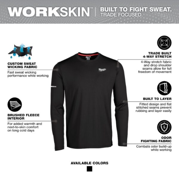 Milwaukee 403B WORKSKIN Crew Neck Baselayer - Black