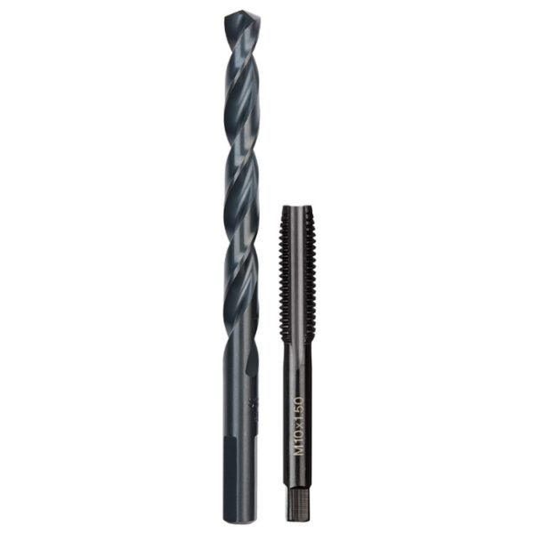 Milwaukee 49-57-5554 M10-1.50mm Straight Flute Plug Tap and #R Drill Bit Milwaukee 49-57-5554 M10-1.50mm Straight Flute Plug Tap and #R Drill Bit