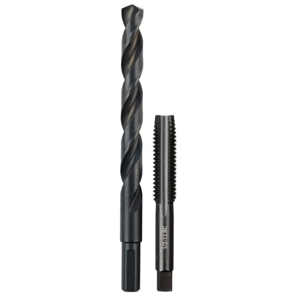 Milwaukee 49-57-5590 1/2"-13 NC Straight Flute Plug Tap and #27/64 Drill Bit Milwaukee 49-57-5590 1/2"-13 NC Straight Flute Plug Tap and #27/64 Drill Bit