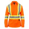 Pioneer 4441W V2121250 Women's Hi-Viz Cotton Button-Up Long Sleeved Safety Shirt - Orange