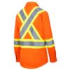 Pioneer 4441W V2121250 Women's Hi-Viz Cotton Button-Up Long Sleeved Safety Shirt  - Orange