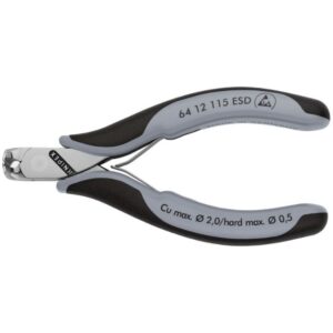 Knipex 6412115ESD 4-1/2" (115mm) Electronics End Cutting Nippers - ESD