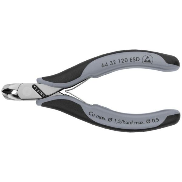 Knipex 6432120ESD 4-3/4" (120mm) Electronics End Cutting Nippers - ESD