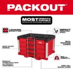thumbnail image 2 of Milwaukee PACKOUT 4-Drawer Tool Box (48-22-8444) – Red/Black 2 of 3
