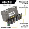 Klein 66090 2-In-1 12-Point Slotted Impact Socket Set 6-Piece