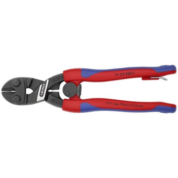 Knipex 7132200TBKA 8" COBOLT High Leverage Compact Bolt Cutter - Notched Blade - Tether Point