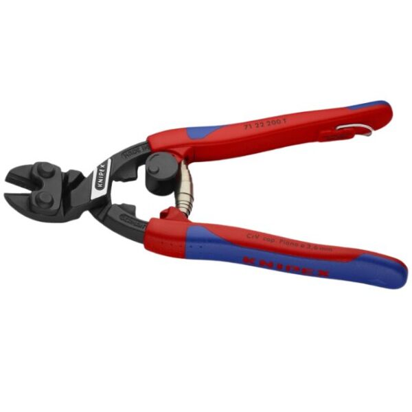 Knipex 7122200TBKA 8" COBOLT High Leverage 20° Angled Compact Bolt Cutters - Tether Point