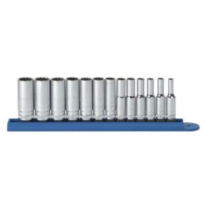 GearWrench 80308 1/4" Drive 12-Point Deep Metric Socket Set 13-Piece