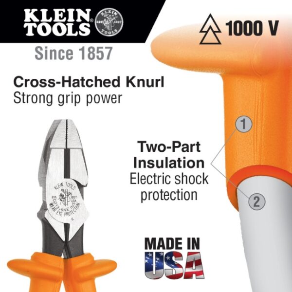 Klein D20009NEINS 9" Insulated Lineman's Pliers