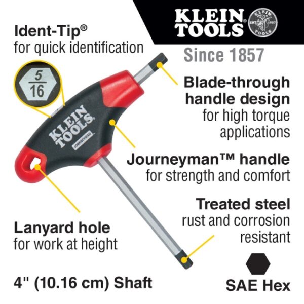 Klein JTH4E17 1/2" x 4" SAE T-Handle Hex Key
