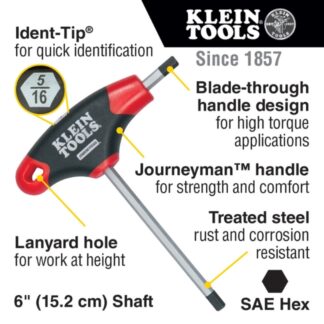 Klein JTH610E 6" SAE T-Handle Hex Key Set 10-Piece