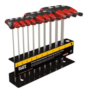 Klein JTH610EB 6" SAE T-Handle Ball-End Hex Key Set 10-Piece