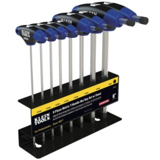 Klein JTH98M 9" Metric T-Handle Hex Key Set with Stand 8-Piece