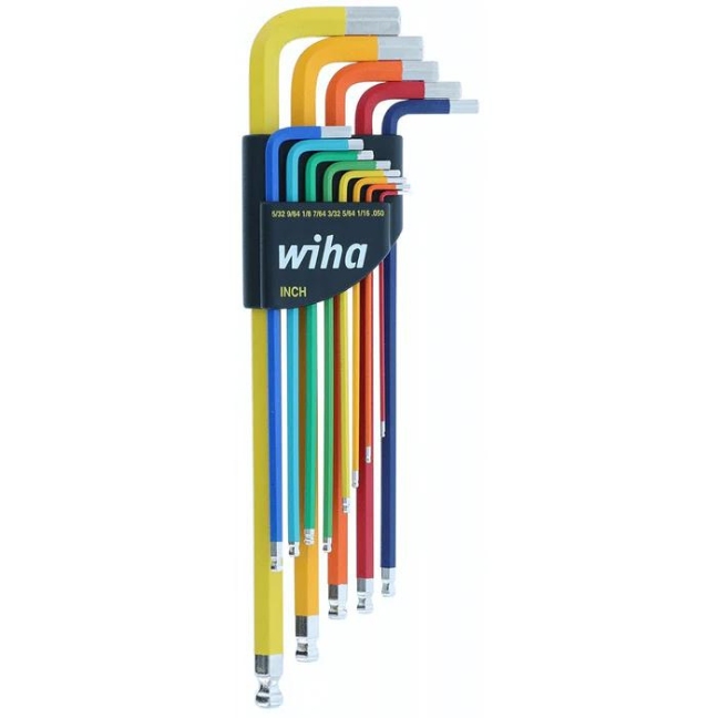 Wiha 66981 Colour Coded Ball End Imperial Hex L-Key Set