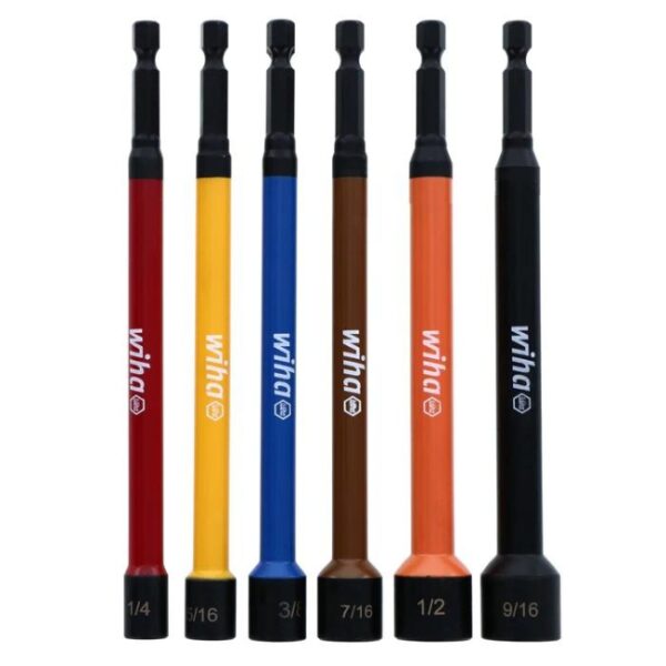 Wiha 70486 Colour Coded Magnetic Imperial Nut Setter Set 6-Piece