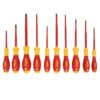 Wiha 32080 SOFTFINISH Insulated Screwdriver SL/PH/SQ Set with Tray 10-Piece