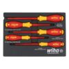 Wiha 32081 SOFTFINISH Insulated Screwdriver Set with Tray 5-Piece