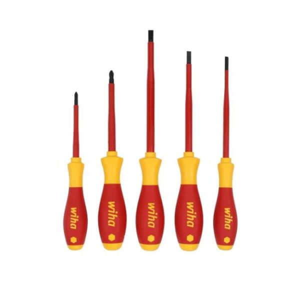 Wiha 32081 SOFTFINISH Insulated Screwdriver Set with Tray 5-Piece