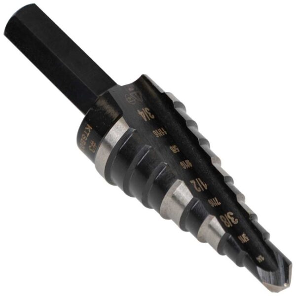 Klein KTSB03 #3 1/4" - 3/4" Double Fluted Step Drill Bit