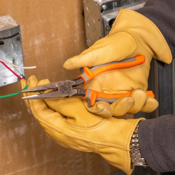 Klein 2038RINS 8" Insulated Long Nose Side-Cutter Pliers