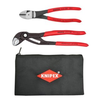 Knipex 9K0080124US COBRA Water Pump and Diagonal Cutters with Keeper Pouch Set 2-Piece