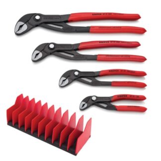 Knipex 9K0080138US COBRA Pliers with Tool Holder Set 4-Piece