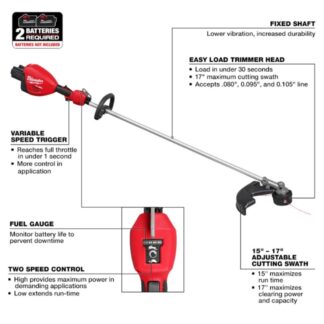 Milwaukee 3006-20 M18 FUEL 17” Dual Battery String Trimmer - Tool Only (1)