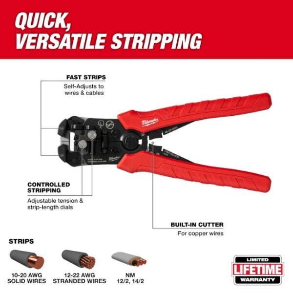 Milwaukee 48-22-3082 Self-Adjusting Wire Stripper and Cutter