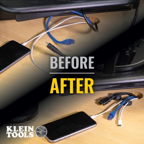 Klein 450-400 Single Slot Self-Adhesive Cable Mounting Clips 10-Pack