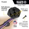 Klein 450-410 Three Slot Self-Adhesive Cable Mounting Clips 10-Pack