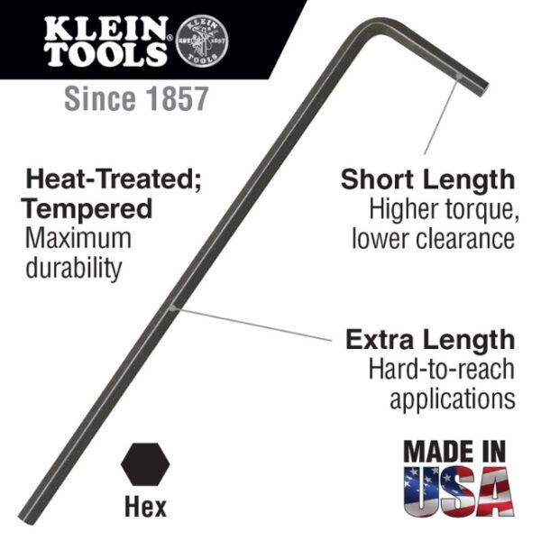 Klein LL10 5/32" SAE Long Arm Hex Key 5-Pack Klein LL10 5/32" SAE Long Arm Hex Key 5-Pack