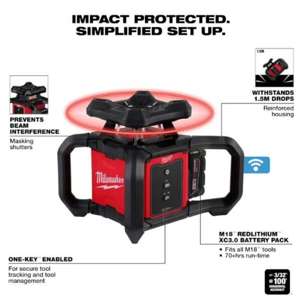 Copy of 648x648 (2).pdf - 2023-10-06T153603.216 Milwaukee 3701-21T M18 Rotary Laser Level Kit with Receiver, Grade Rod and Tripod