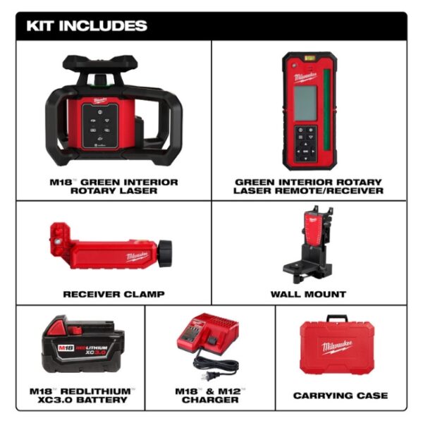 Copy of 648x648 (2).pdf - 2023-10-10T092058.821 Milwaukee 3702-21 M18 Green Interior Rotary Laser Level Kit with Receiver, Remote and Wall Mount Bracket